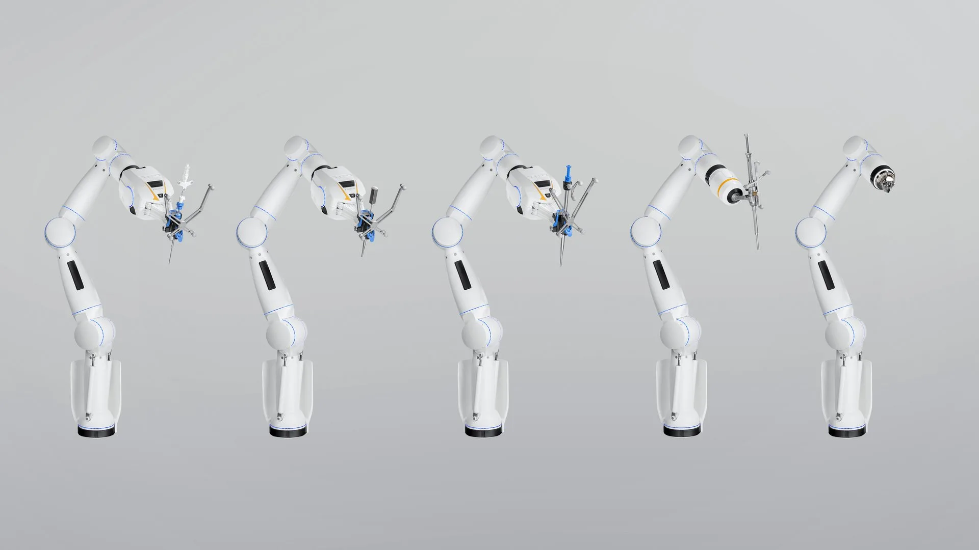 Cirq lineup on gray background featuring passive, active, spine, cranial biopsy, and functional neurosurgery iterations